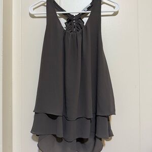 Naked Zebra Ruffle Tank Top